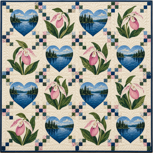 Minnesota Lady's Slipper Heartstrings TD261026145 Quilt Blanket