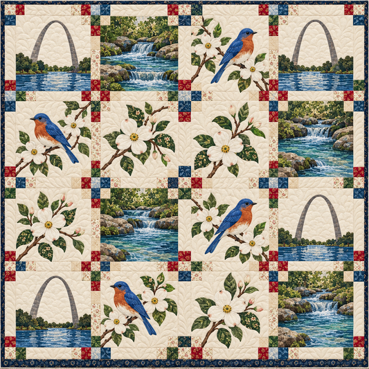 Missouri Ozark Spring and River Arch TD261026150 Quilt Blanket