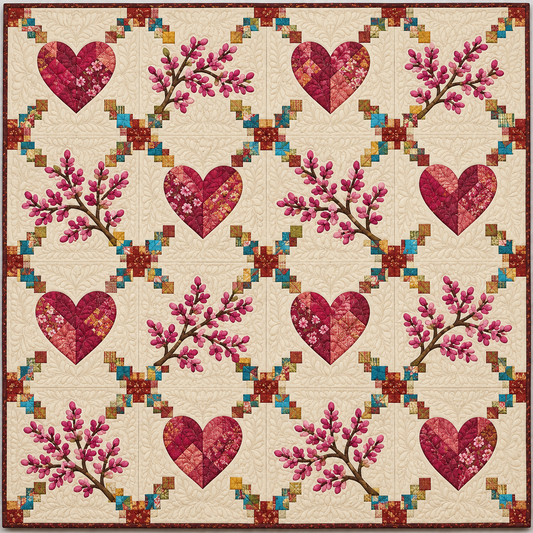 Oklahoma Redbud Heartstrings TD261026171 Quilt Blanket