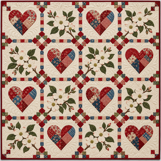 Virginia Dogwood Garden Heartstrings TD261026191 Quilt Blanket