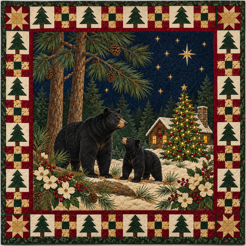 Longleaf Bears Christmas Eve TD271026003 Quilt Blanket — original design