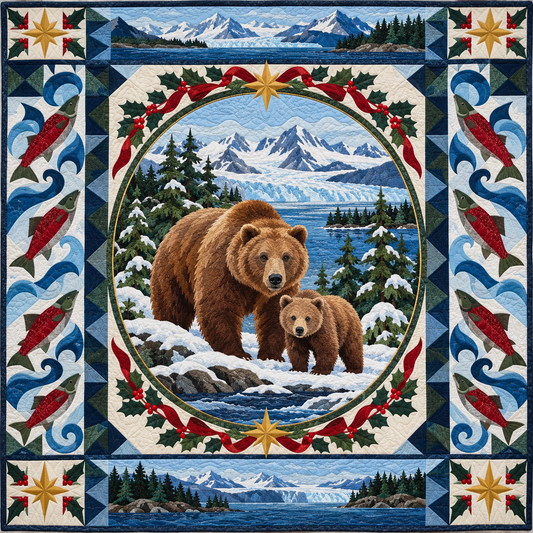 Alaska Bear Christmas Heirloom TD271026008 Quilt Blanket — original design