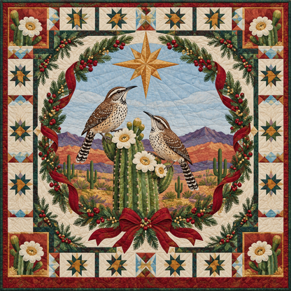 Sonoran Wren Song Christmas Star TD271026013 Quilt Blanket — original design