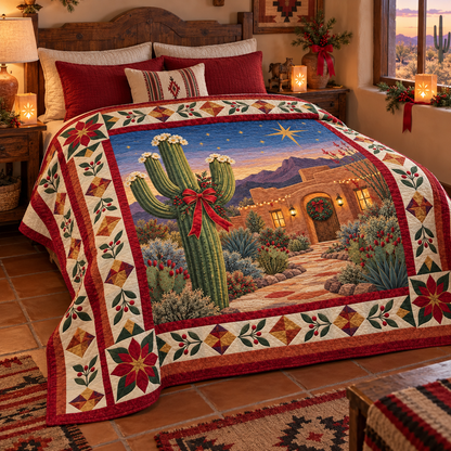 Desert Pathways Christmas Homecoming TD271026014 Quilt Blanket — bed mockup