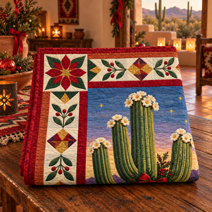 Desert Pathways Christmas Homecoming TD271026014 Quilt Blanket — folded mockup