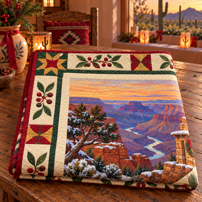 Arizona Christmas Windows TD271026015 Quilt Blanket — folded mockup