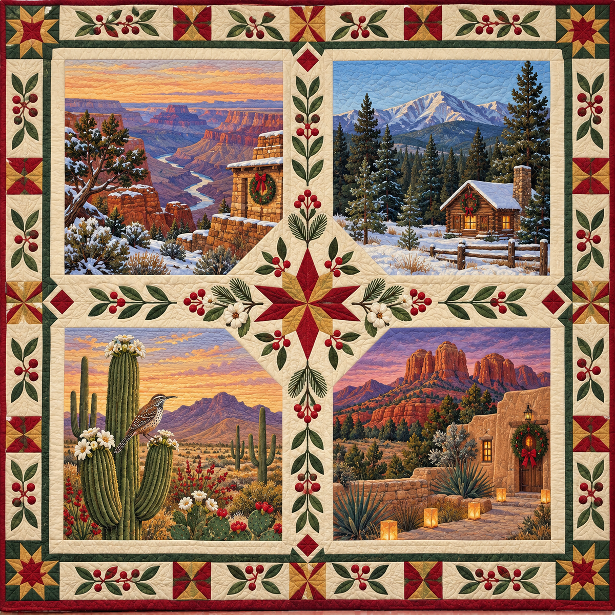 Arizona Christmas Windows TD271026015 Quilt Blanket — original design
