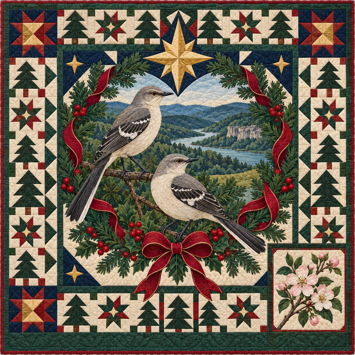 Ozark Morning Song Christmas Star TD271026018 Quilt Blanket — original design