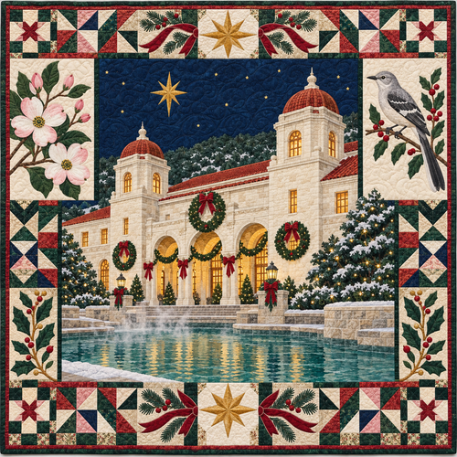 Bathhouse Arches Christmas Homecoming TD271026019 Quilt Blanket — original design