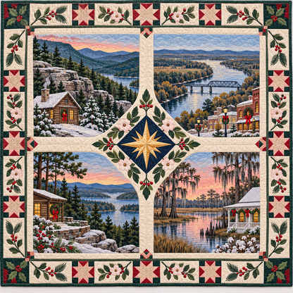Arkansas Christmas Windows TD271026020 Quilt Blanket — original design