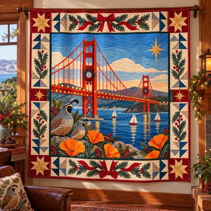 Pacific Gateways Christmas Homecoming TD271026024 Quilt Blanket — hanging mockup