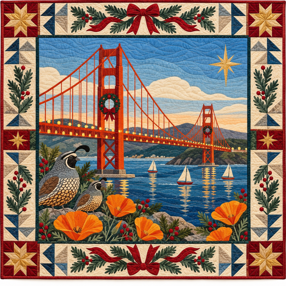 Pacific Gateways Christmas Homecoming TD271026024 Quilt Blanket — original design