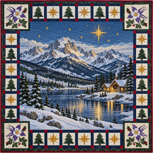 Alpine Columbine Christmas Eve TD271026026 Quilt Blanket — original design