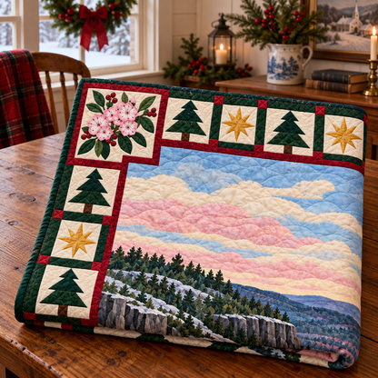 Laurel Ridge Christmas Eve TD271026031 Quilt Blanket — folded mockup