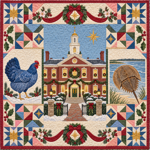 First State Courtyard Christmas Homecoming TD271026039 Quilt Blanket — original design