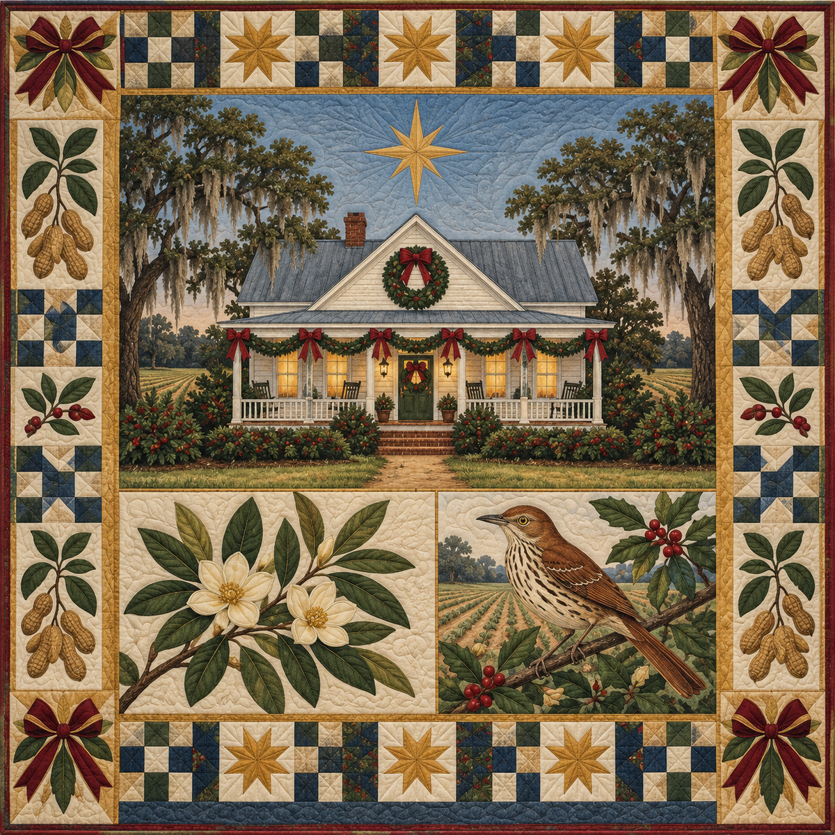 Plains Garden Patch Christmas Homecoming TD271026049 Quilt Blanket — original design
