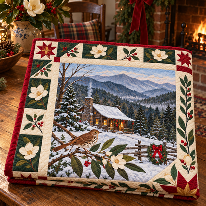 Georgia Christmas Windows TD271026050 Quilt Blanket — folded mockup