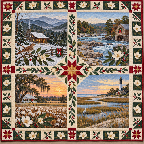 Georgia Christmas Windows TD271026050 Quilt Blanket — original design
