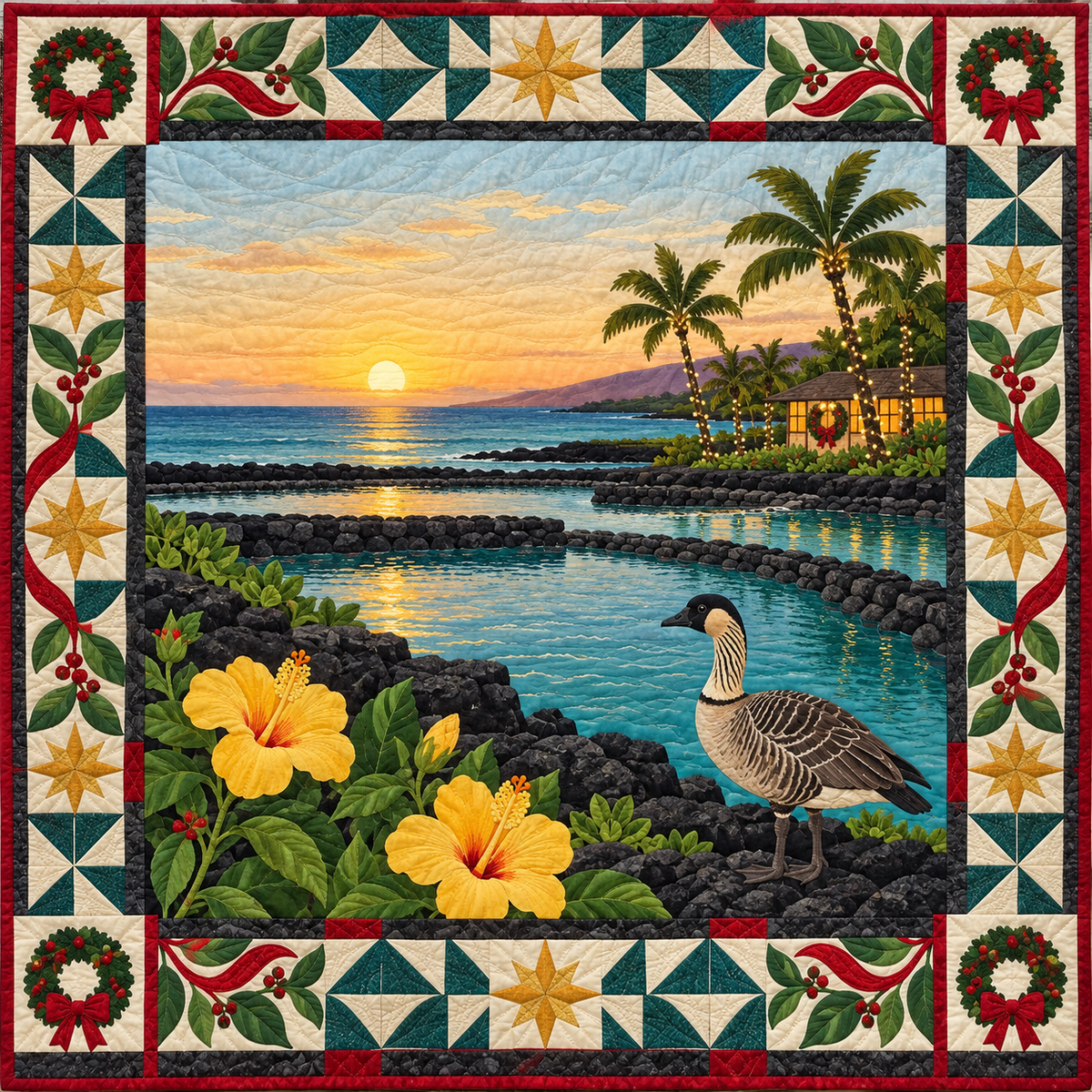 Lava Coast Waterways Christmas Homecoming TD271026054 Quilt Blanket — original design