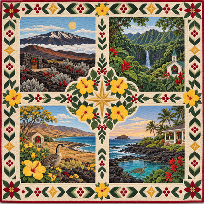 Hawaii Christmas Windows TD271026055 Quilt Blanket — original design