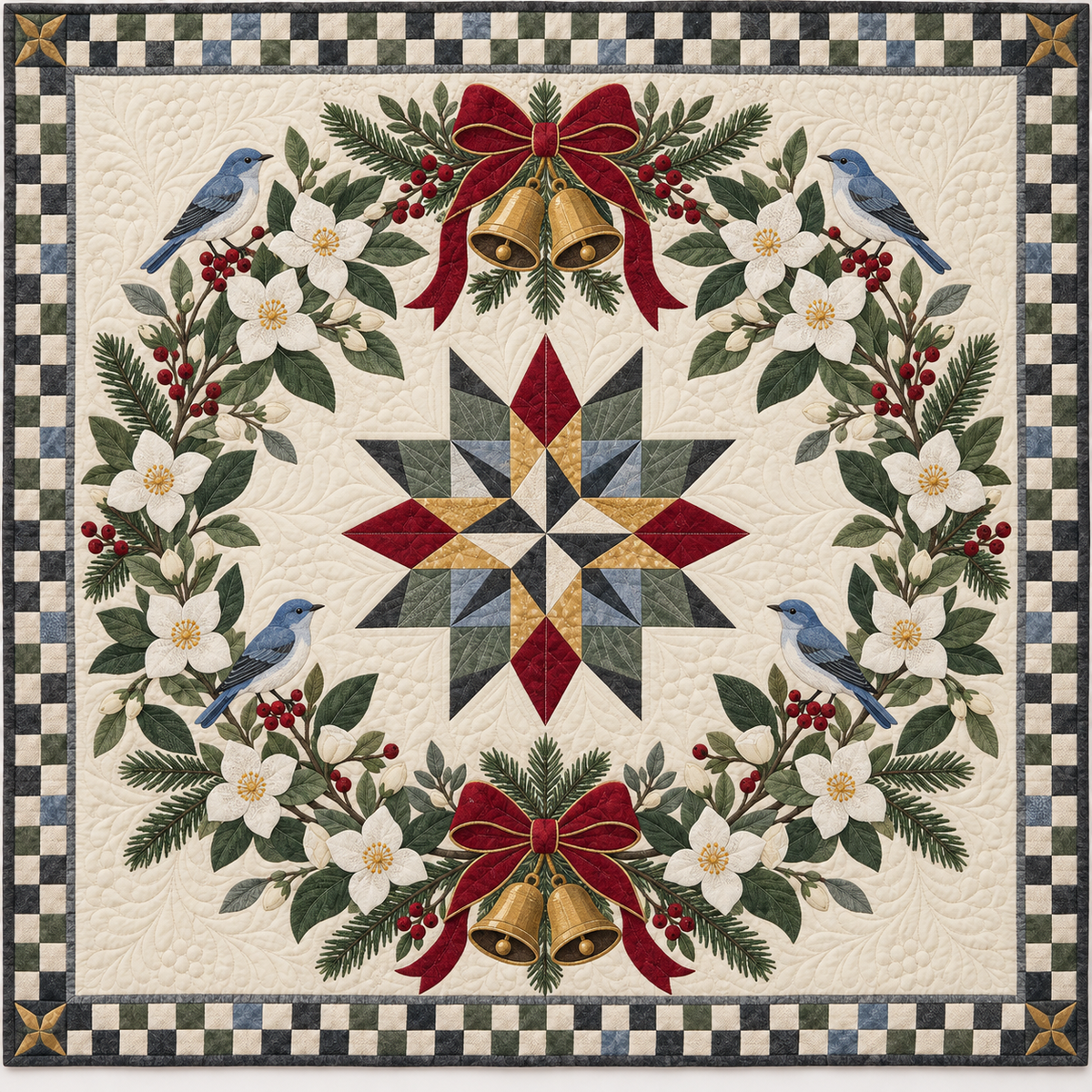 Syringa Christmas Wreath TD271026057 Quilt Blanket — original design