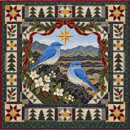 Bluebird over Lava Country Christmas Star TD271026058 Quilt Blanket — original design