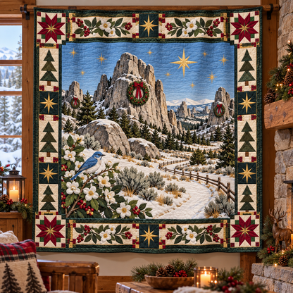 Granite Passage Christmas Homecoming TD271026059 Quilt Blanket — hanging mockup