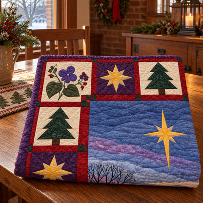 Violet Neighborhoods Christmas Eve TD271026061 Quilt Blanket — folded mockup