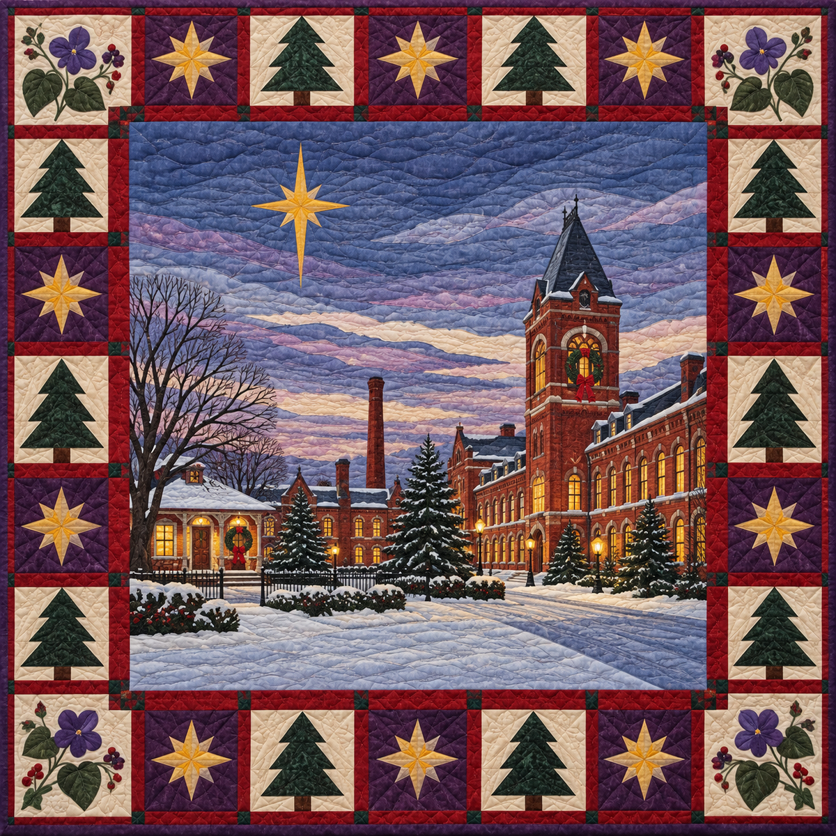 Violet Neighborhoods Christmas Eve TD271026061 Quilt Blanket — original design