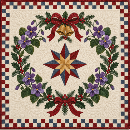 Violet Christmas Wreath TD271026062 Quilt Blanket — original design