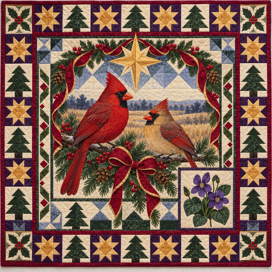Cardinal Prairie Christmas Star TD271026063 Quilt Blanket — original design