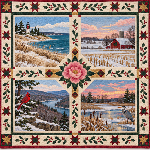Indiana Christmas Windows TD271026070 Quilt Blanket — original design