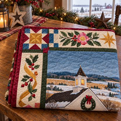West Branch Hearth Christmas Homecoming TD271026074 Quilt Blanket — folded mockup