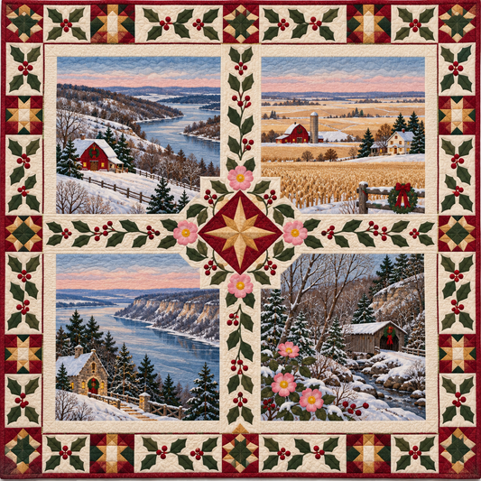 Iowa Christmas Windows TD271026075 Quilt Blanket — original design