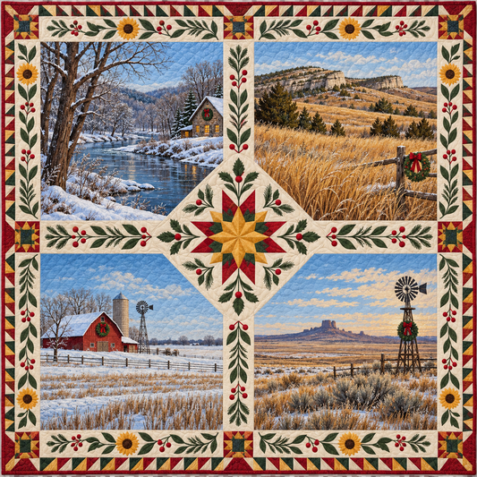 Kansas Christmas Windows TD271026080 Quilt Blanket — original design