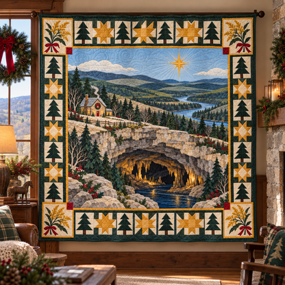 Goldenrod Hollows Christmas Eve TD271026081 Quilt Blanket — hanging mockup