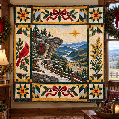 Cumberland Passage Christmas Homecoming TD271026084 Quilt Blanket — hanging mockup
