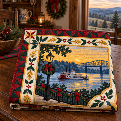 Kentucky Christmas Windows TD271026085 Quilt Blanket — folded mockup