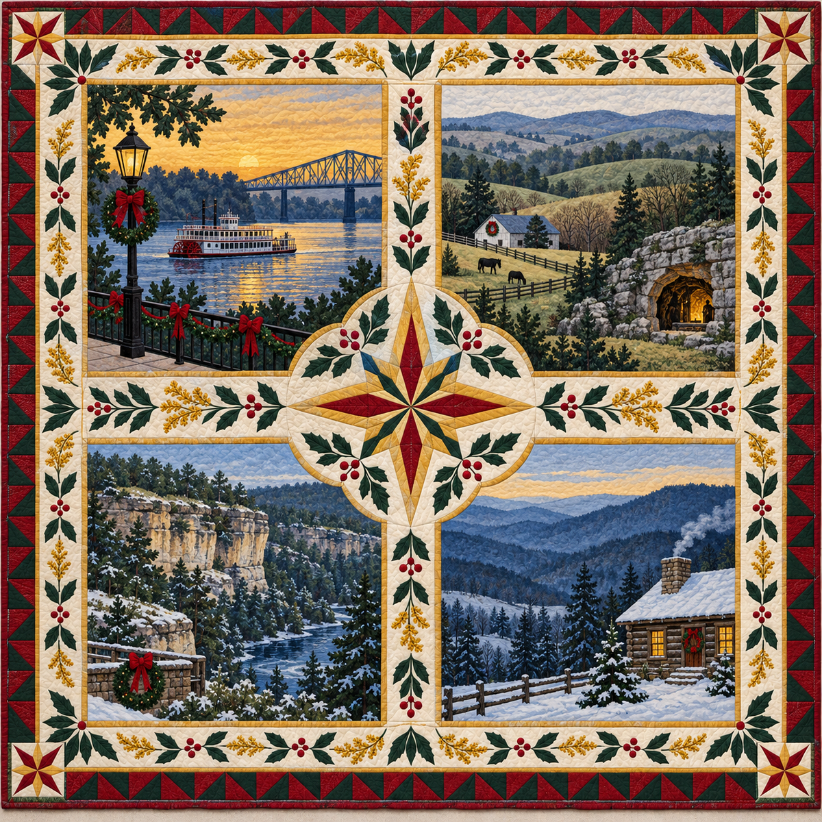 Kentucky Christmas Windows TD271026085 Quilt Blanket — original design