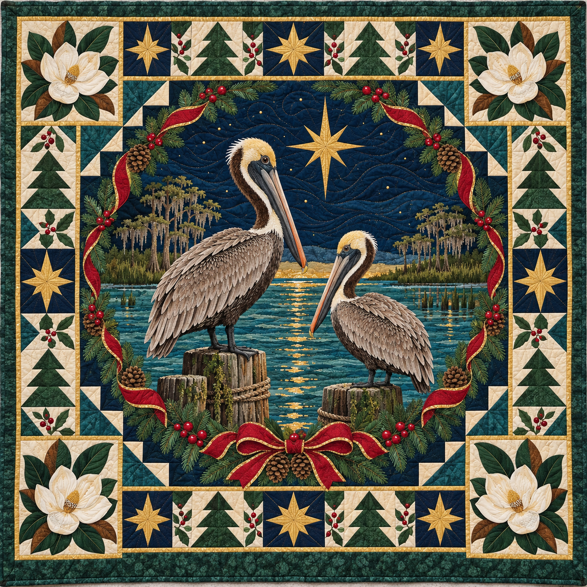 Pelican Bayou Light Christmas Star TD271026088 Quilt Blanket — original design
