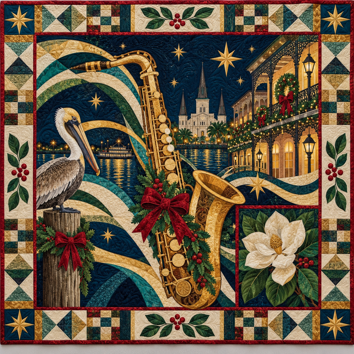 Magnolia Jazz Rhythm Christmas Homecoming TD271026089 Quilt Blanket — original design