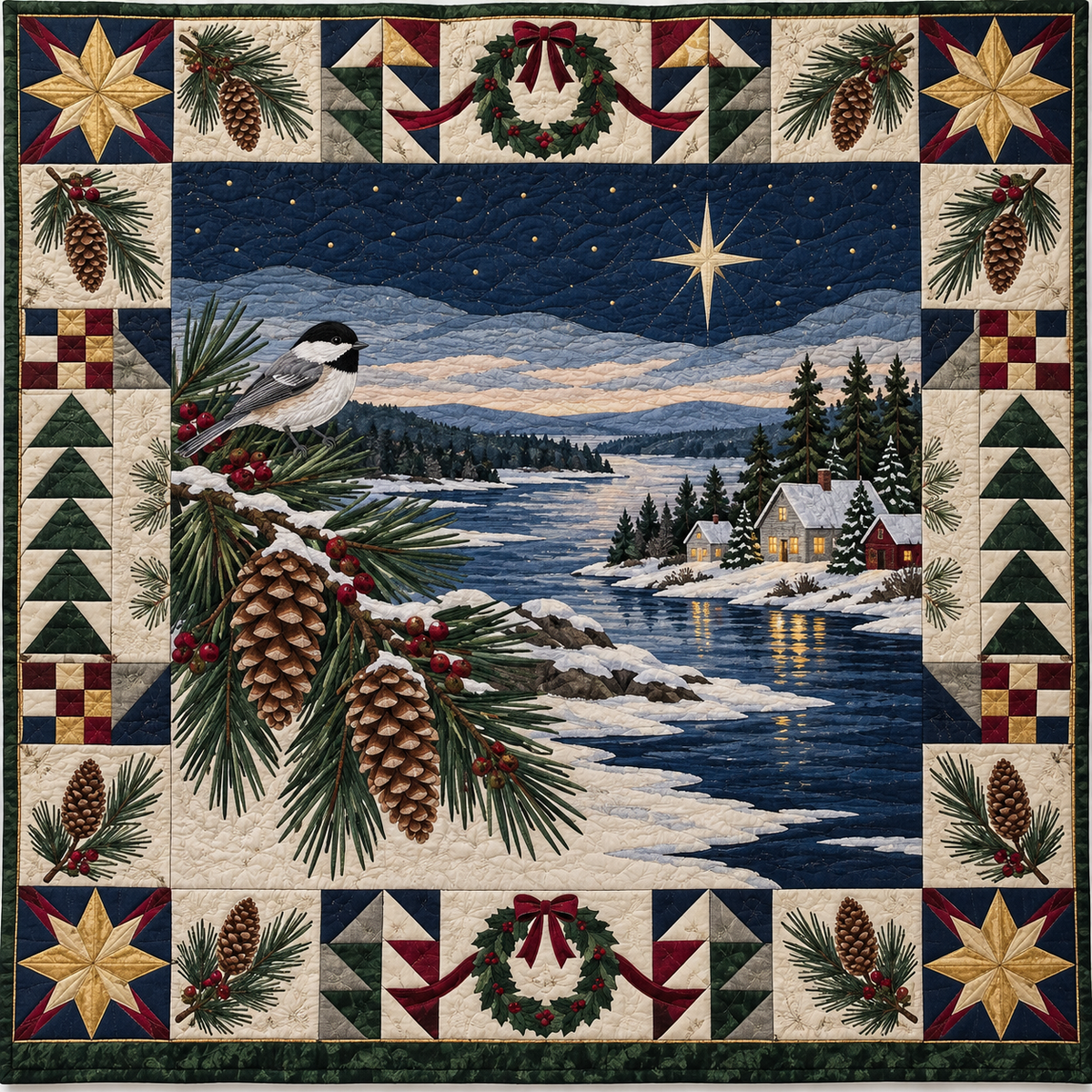 St. John River Home Christmas Homecoming TD271026094 Quilt Blanket — original design