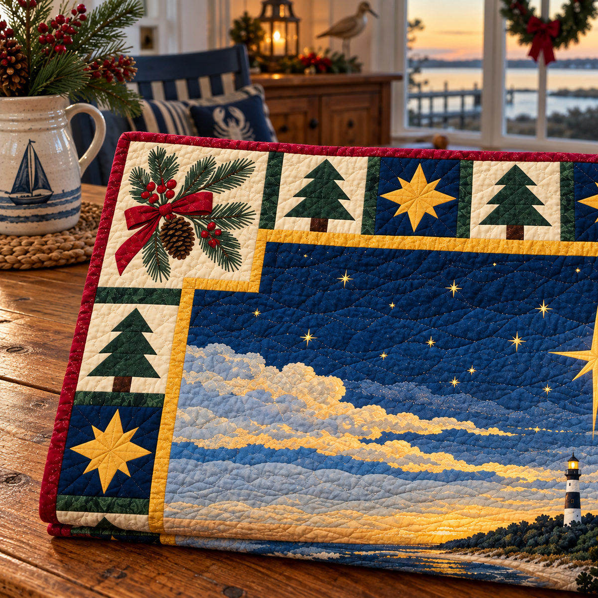 Chesapeake Susan Christmas Eve TD271026096 Quilt Blanket — folded mockup