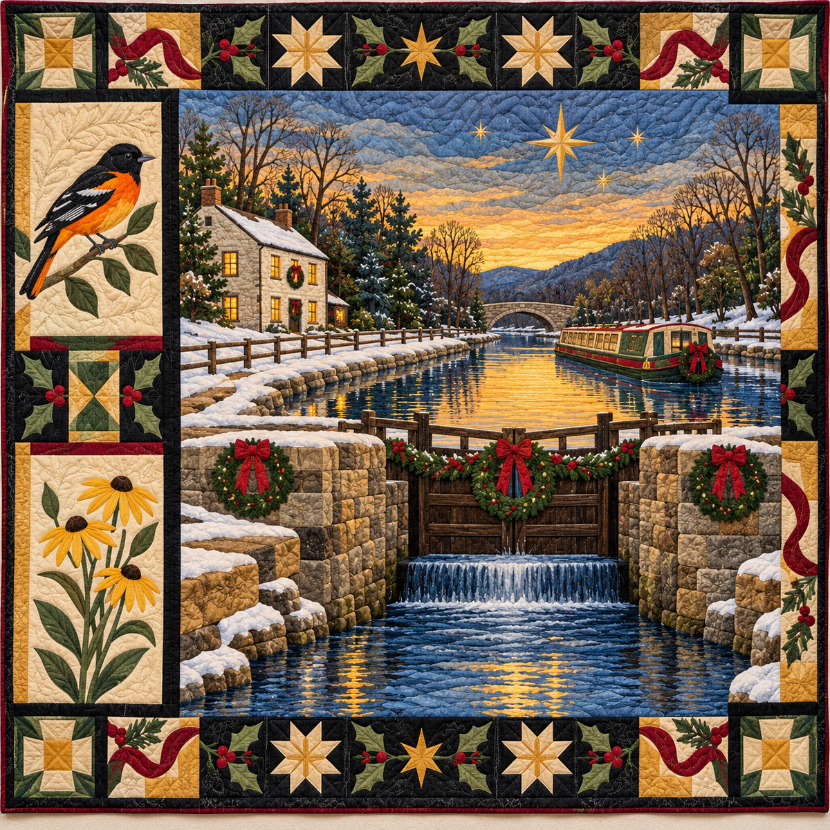 Potomac Lockstones Christmas Homecoming TD271026099 Quilt Blanket — original design