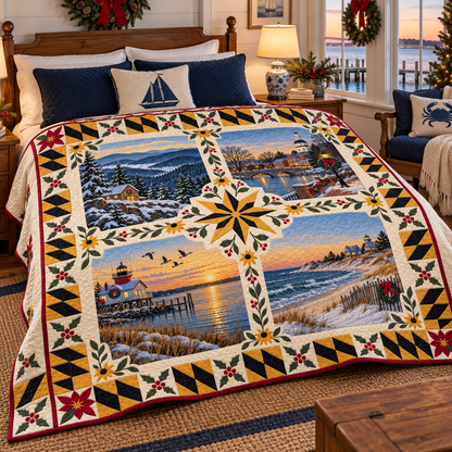 Maryland Christmas Windows TD271026100 Quilt Blanket — bed mockup
