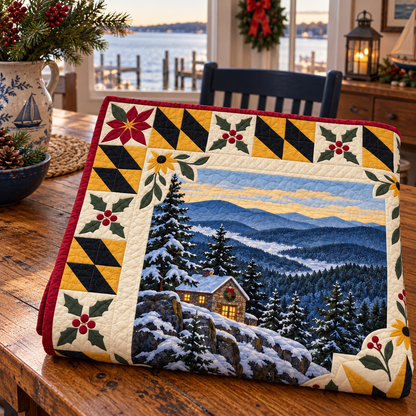 Maryland Christmas Windows TD271026100 Quilt Blanket — folded mockup