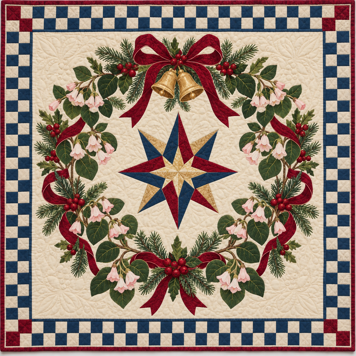 Mayflower Christmas Wreath TD271026102 Quilt Blanket — original design