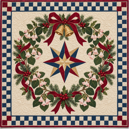 Mayflower Christmas Wreath TD271026102 Quilt Blanket — original design
