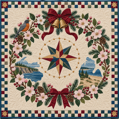 Sweet crabapple blossom Christmas Wreath TD271026107 Quilt Blanket — original design