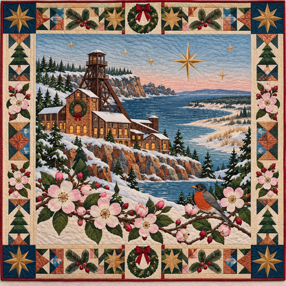 Copper Country Windows Christmas Homecoming TD271026109 Quilt Blanket — original design